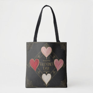 Bolso De Tela Corazones de pasión Art Deco
