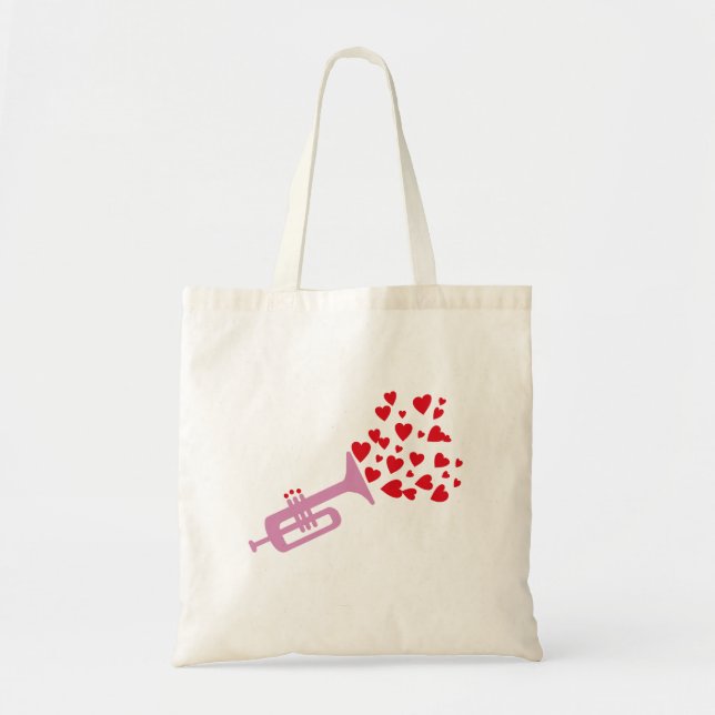 Bolso De Tela Corazones de trompeta (Frente)