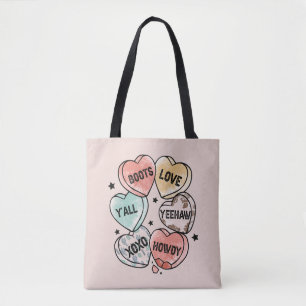 Bolso De Tela Corazones del tema Cowboy Cowgirl