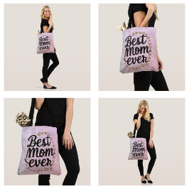 Bolso De Tela Corazones Dorados Letra de Moda Mejor Mamá Ever Mo
