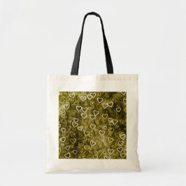 Bolso De Tela Corazones en caída - Amarillo