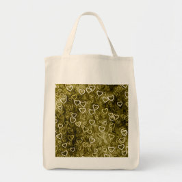 Bolso De Tela Corazones en caída - Amarillo