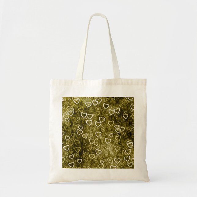 Bolso De Tela Corazones en caída - Amarillo (Frente)