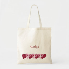 Bolso De Tela Corazones en el presupuesto personalizado del cora