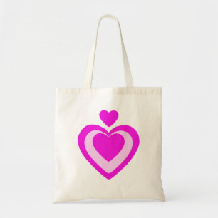 Bolso De Tela CORAZONES FUCsia ROSA CLARO