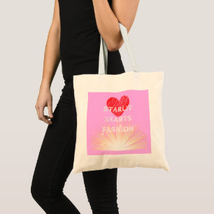 Bolso De Tela Corazones iluminados por estrellas Moda Red Heart 