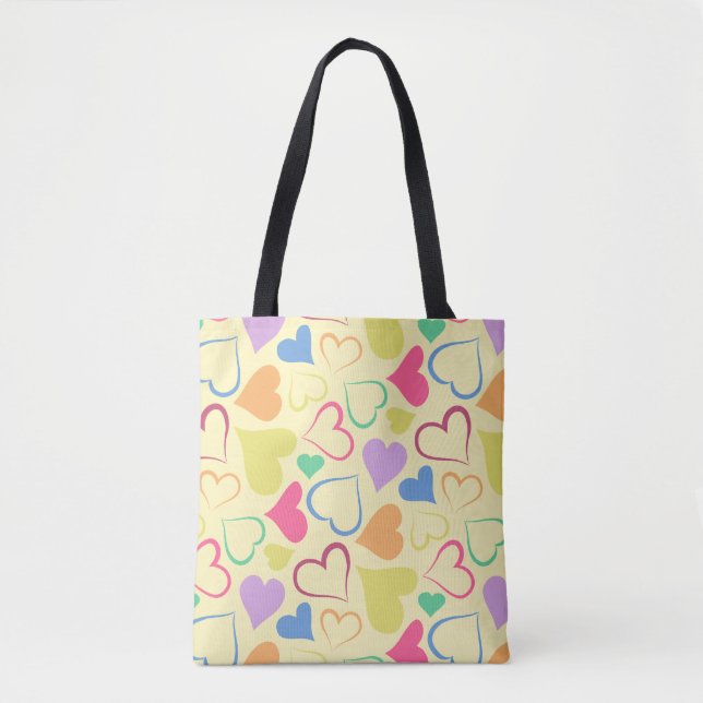 Bolso De Tela corazones juguetones (Anverso)