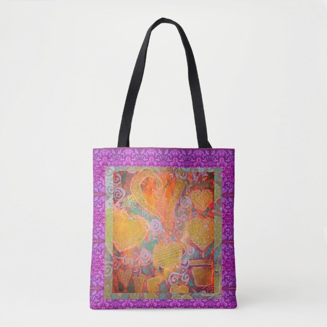 Bolso De Tela Corazones mixtos (Anverso)