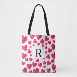 Bolso De Tela Corazones Monograma Día de San Valentín Lindos