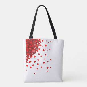 Bolso De Tela Corazones Red Love Valentine