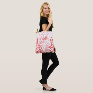 Bolso De Tela Corazones Rojo y Rosa