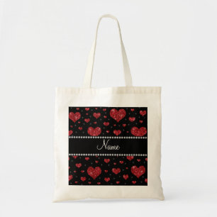 Bolso De Tela Corazones rojos negros conocidos personalizados
