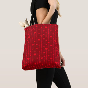 Bolso De Tela Corazones rojos patrón popular
