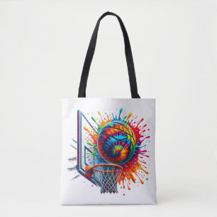 Bolso De Tela Corbata De Baloncesto Colorida Tinte Color Salpica