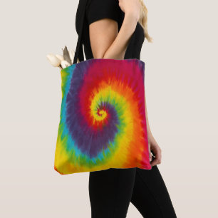 Bolso De Tela Corbata de teñido de remolino de arcoíris Groovy C