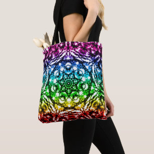 Bolso De Tela Corbata de Tinte Arcoíris Mandala Estrella