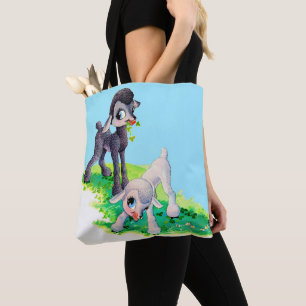 Bolso De Tela cordero blanco negro