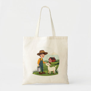 Bolso De Tela Cordero Niño Granjero Adorable