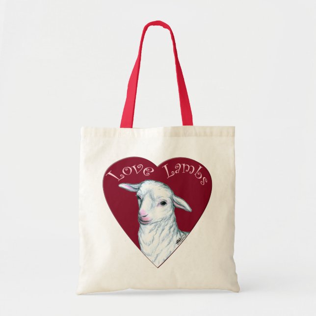 Bolso De Tela Corderos de Amor (Frente)