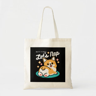 Bolso De Tela Corgi Butt y Nap Vibes - Perro durmiente suave