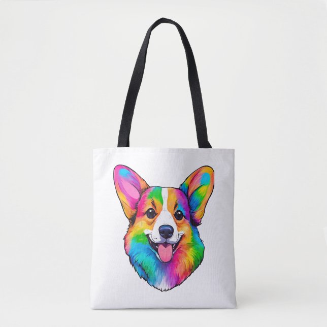 Bolso De Tela Corgi colorido (Anverso)
