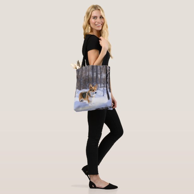 Bolso De Tela Corgi Let It Snow Navidades (Puesto)