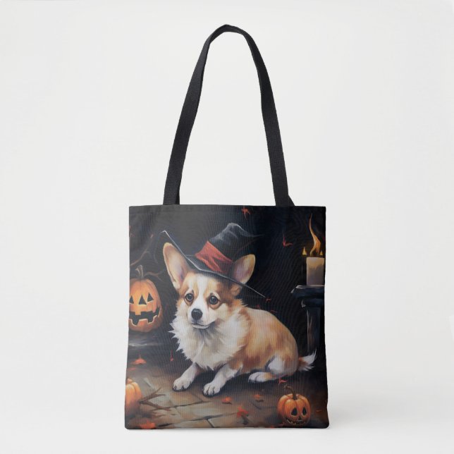 Bolso De Tela Corgi Pumpkins Halloween Scary (Anverso)