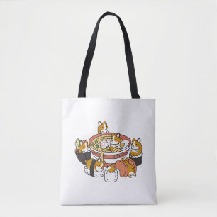 Bolso De Tela Corgi Ramen Sushi