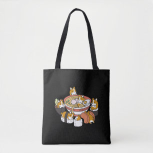 Bolso De Tela Corgi Ramen Sushi