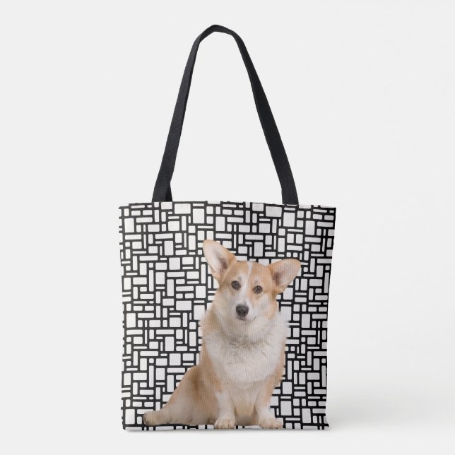 Bolso De Tela Corgi Resumen corto (Reverso)