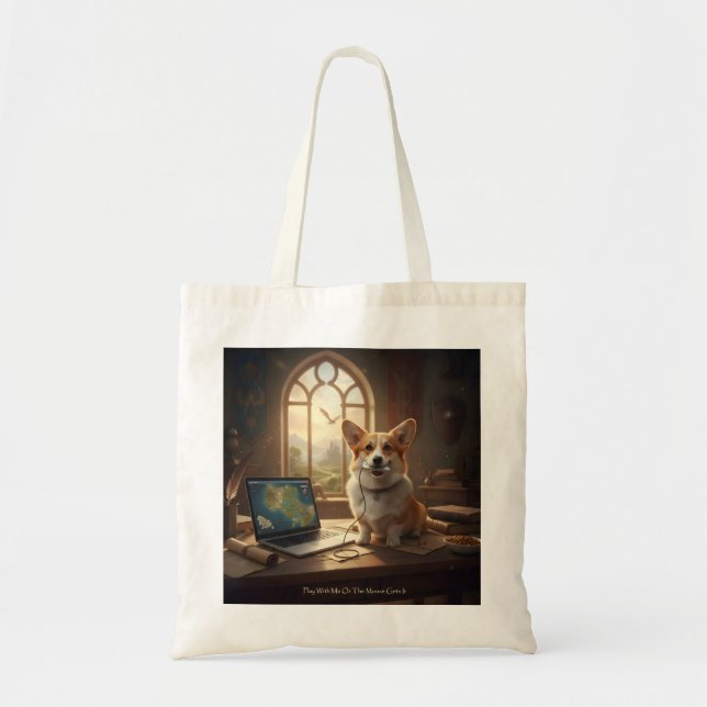 Bolso De Tela Corgi y Ratón (Frente)