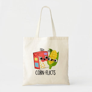 Bolso De Tela Corn-flict Funny Cornflake Pun