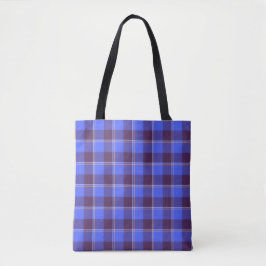 Bolso De Tela Cornflower Blue and Livid Brown Plaid