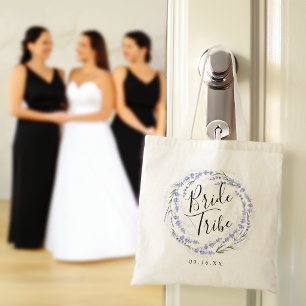 Bolso De Tela Corona de Acuarela de Lavanda Elegante Novia Tribu