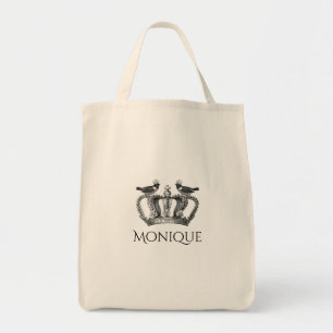 Bolso De Tela Corona de aves vintage personalizada