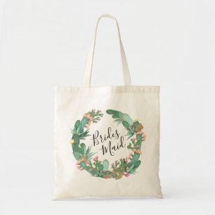 Bolso De Tela Corona de cactus suculentos acuarela Dama de honor