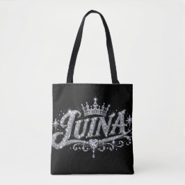 Bolso De Tela Corona de diamantes de lujo LUINA regalo de nombre