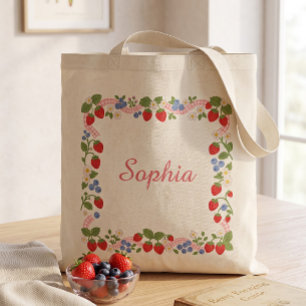 Bolso De Tela Corona de Fresa Dulce Arándano Cottagecore