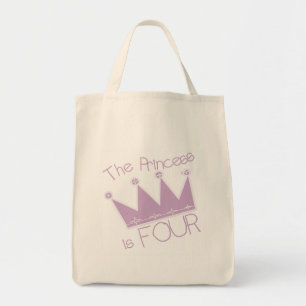 Bolso De Tela Corona de la Princesa 4ª camiseta de cumpleaños