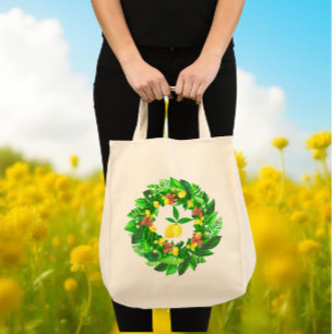 Bolso De Tela Corona de Limón Amarillo