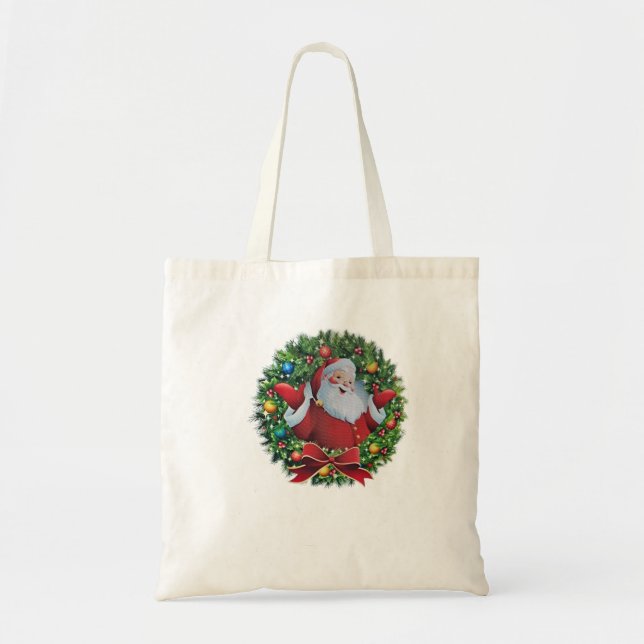 Bolso De Tela Corona de Navidad (Frente)