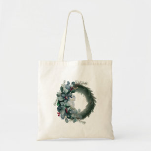Bolso De Tela Corona de pino navideño y eucalipto
