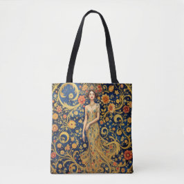 Bolso De Tela Corona floral