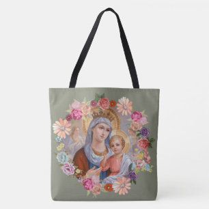 Bolso De Tela Corona floral de los ángeles de Jesús del bebé