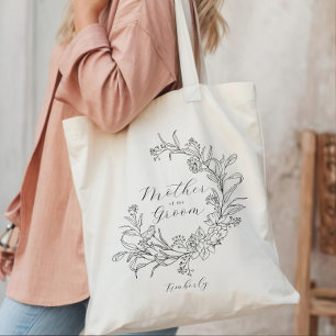 Bolso De Tela Corona Floral Personalizada Madre del Novio