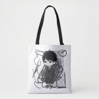 Bolso De Tela Corporate Burnout Relatable Chibi Boy Suit Illustr