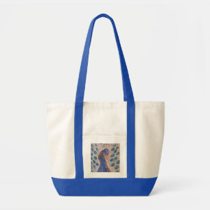 Bolso De Tela Correa azul de pavo real