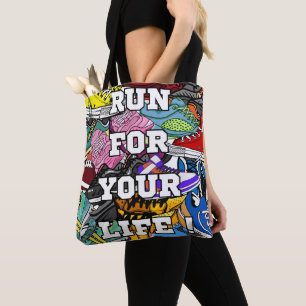 Bolso De Tela Corredor de arte pop audaz