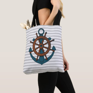 Bolso De Tela Corredor de barco y franjas grises de ruedas