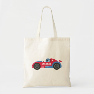 Bolso De Tela Corredor en Coche de Carreras Rojo Azul y Blanco N
